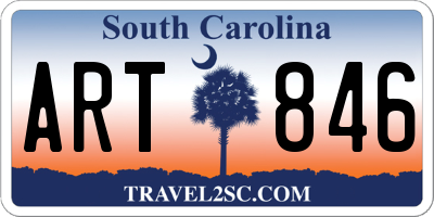 SC license plate ART846