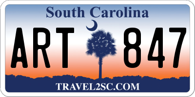 SC license plate ART847