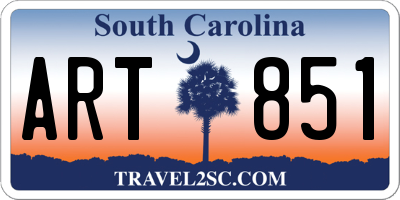 SC license plate ART851