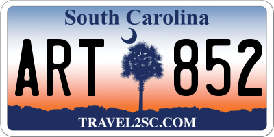 SC license plate ART852