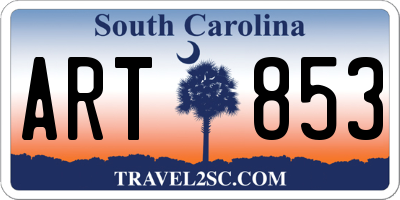 SC license plate ART853