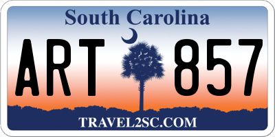 SC license plate ART857