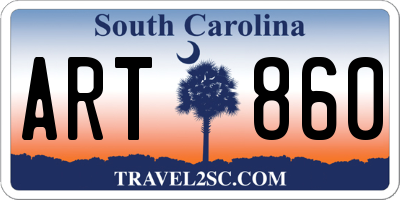 SC license plate ART860