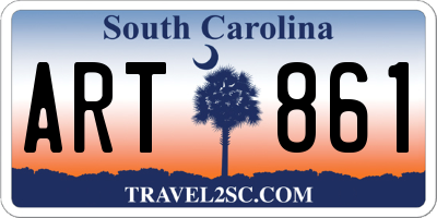 SC license plate ART861
