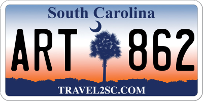 SC license plate ART862