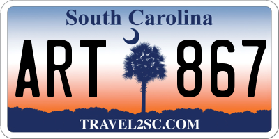 SC license plate ART867