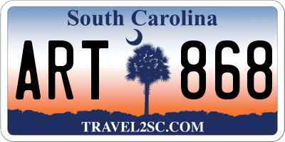 SC license plate ART868