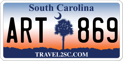 SC license plate ART869