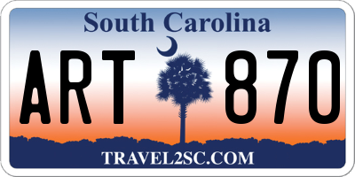 SC license plate ART870