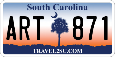SC license plate ART871