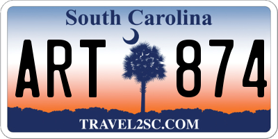 SC license plate ART874