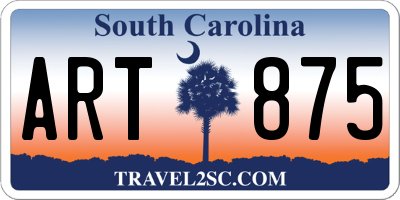 SC license plate ART875