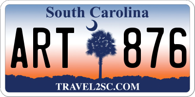 SC license plate ART876