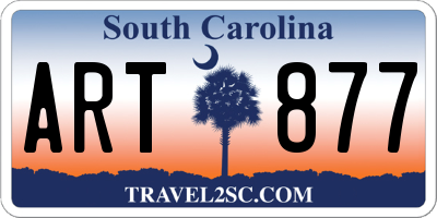 SC license plate ART877
