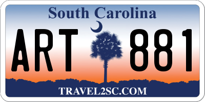 SC license plate ART881