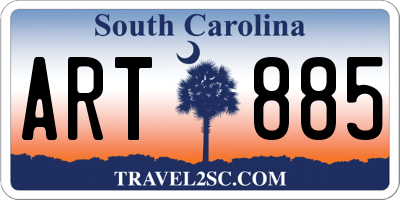 SC license plate ART885