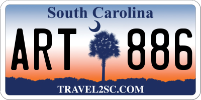 SC license plate ART886