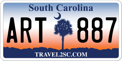 SC license plate ART887