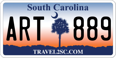 SC license plate ART889