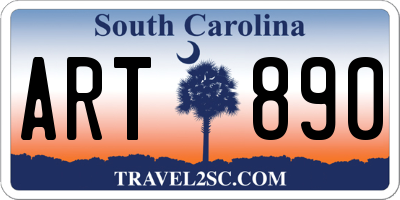 SC license plate ART890