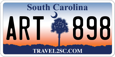 SC license plate ART898