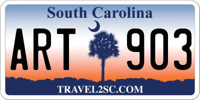 SC license plate ART903