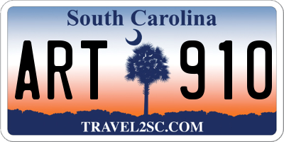 SC license plate ART910