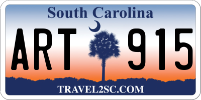 SC license plate ART915