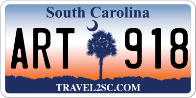 SC license plate ART918