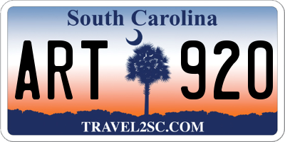 SC license plate ART920