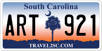 SC license plate ART921