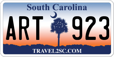 SC license plate ART923