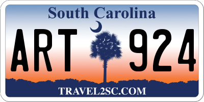 SC license plate ART924