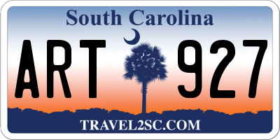 SC license plate ART927
