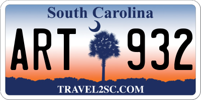 SC license plate ART932
