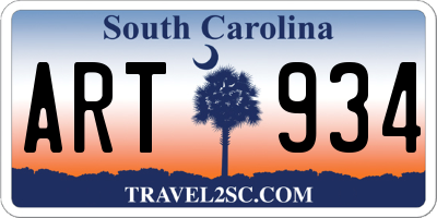 SC license plate ART934