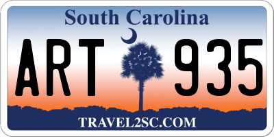 SC license plate ART935