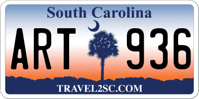 SC license plate ART936