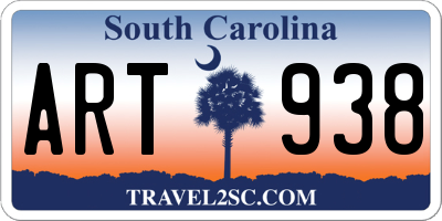 SC license plate ART938