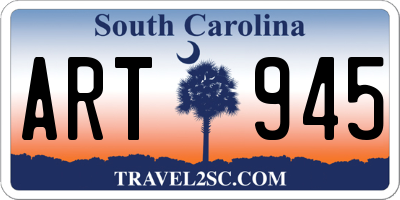 SC license plate ART945