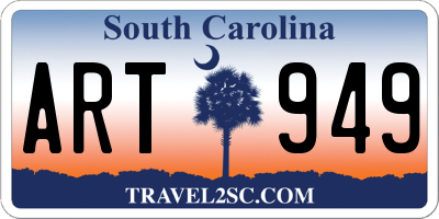 SC license plate ART949
