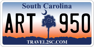 SC license plate ART950