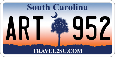 SC license plate ART952