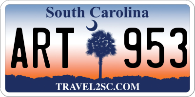 SC license plate ART953
