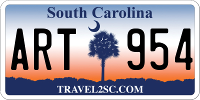 SC license plate ART954
