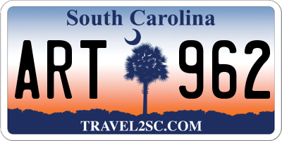 SC license plate ART962