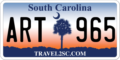 SC license plate ART965