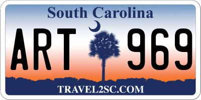 SC license plate ART969