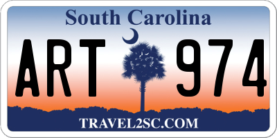 SC license plate ART974