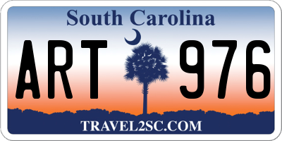 SC license plate ART976